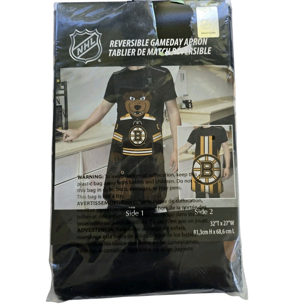 🆕️ NEW Boston Bruins NHL Double Sided Apron Reversible - Gameday‎ Apron